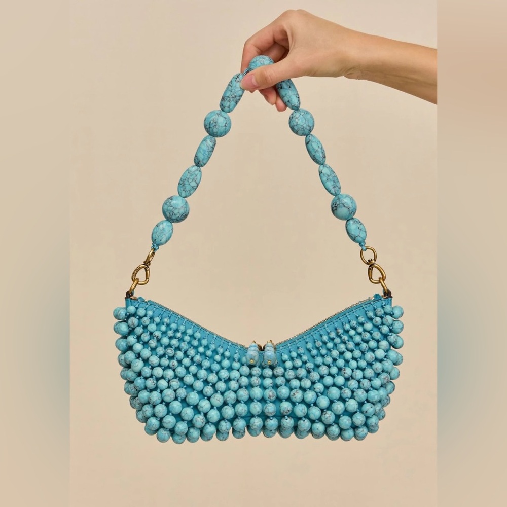 CULT GAIA MERCIER MINI SHOULDER BAG IN IBIZA TURQUOISE NIB - Picture 4 of 12